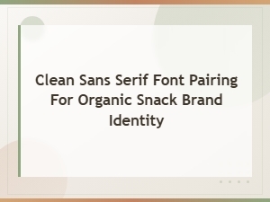 Clean Sans Serif Font Pairing for Organic Snack Brand Identity